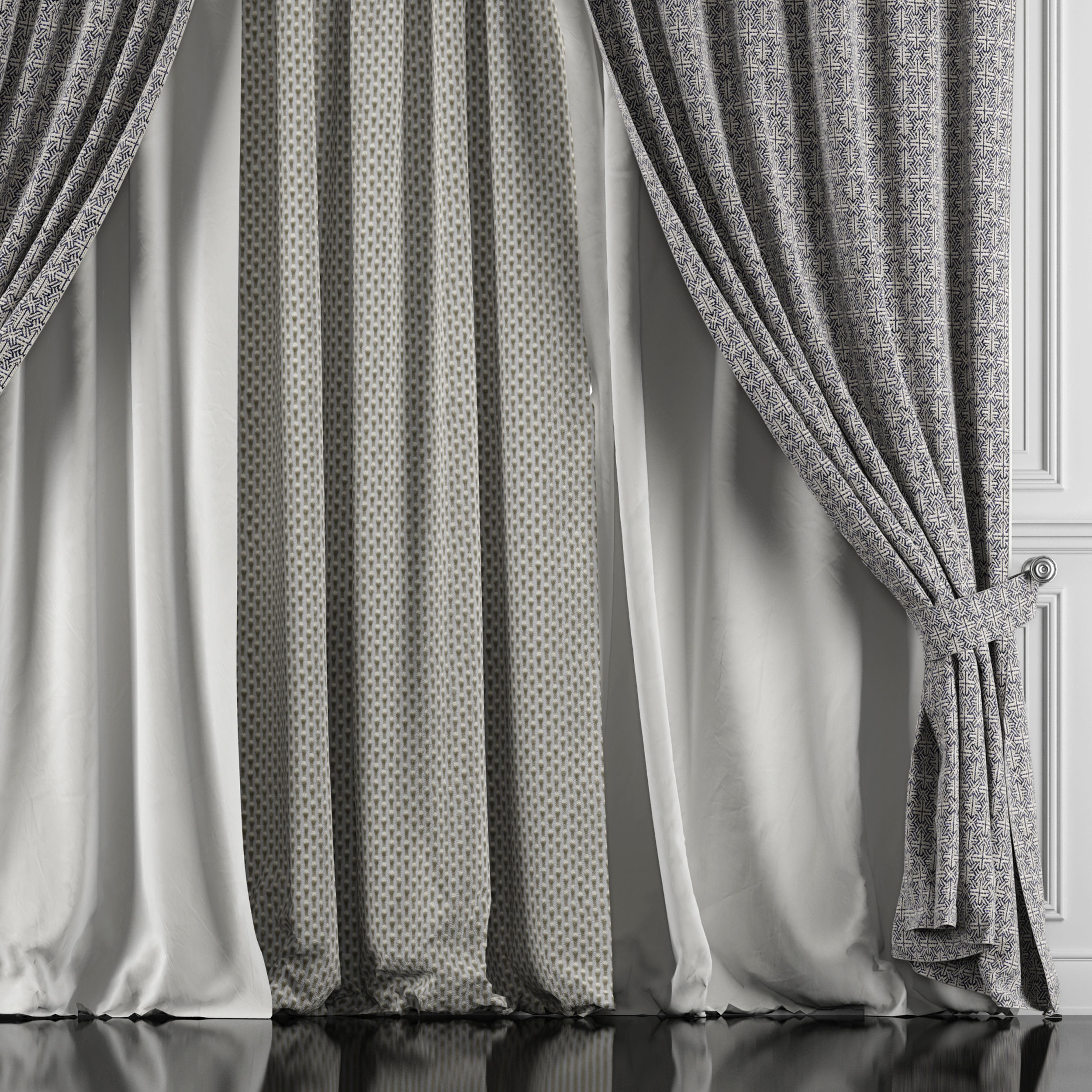 Curtain Set 439 3D model_2