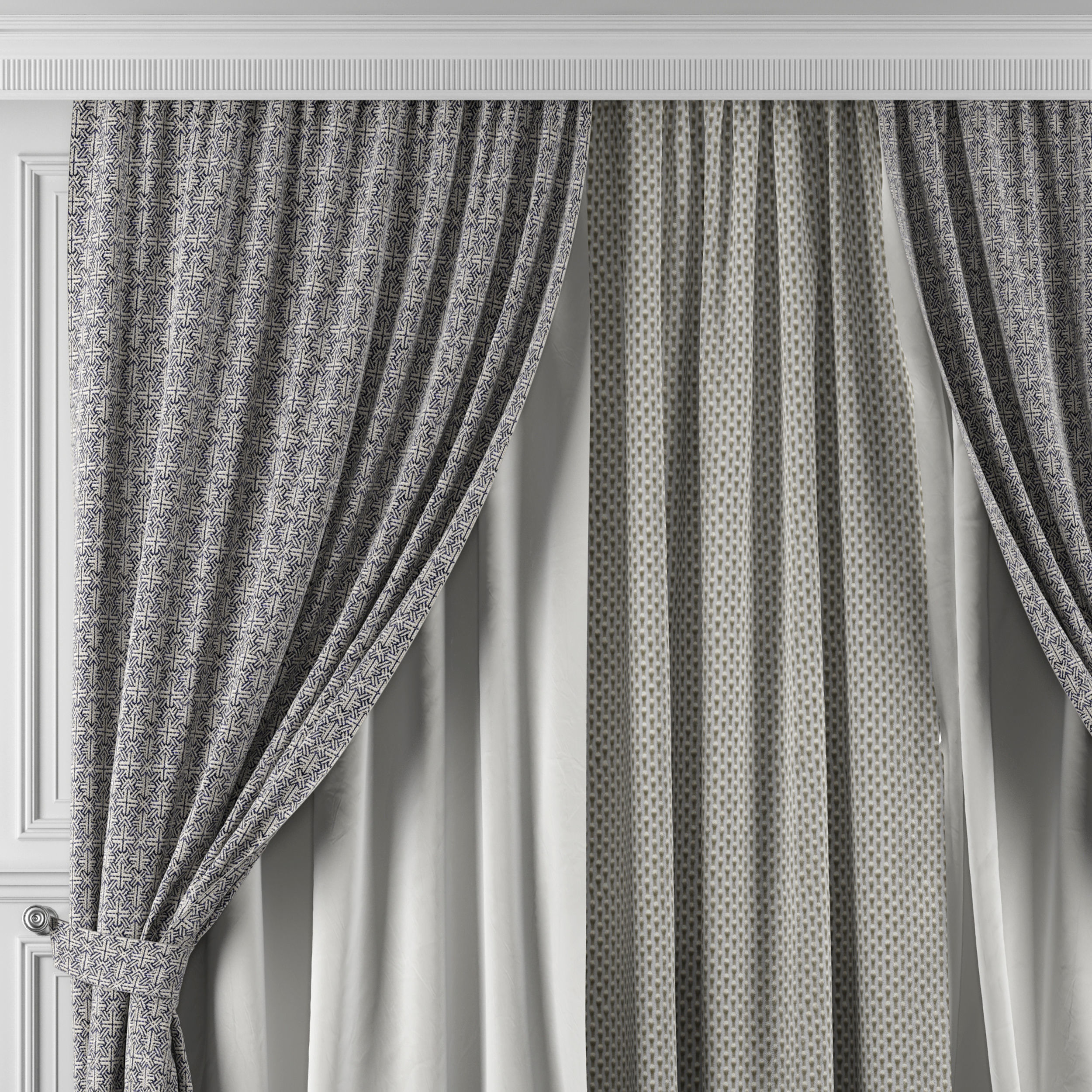 Curtain Set 439 3D model_1