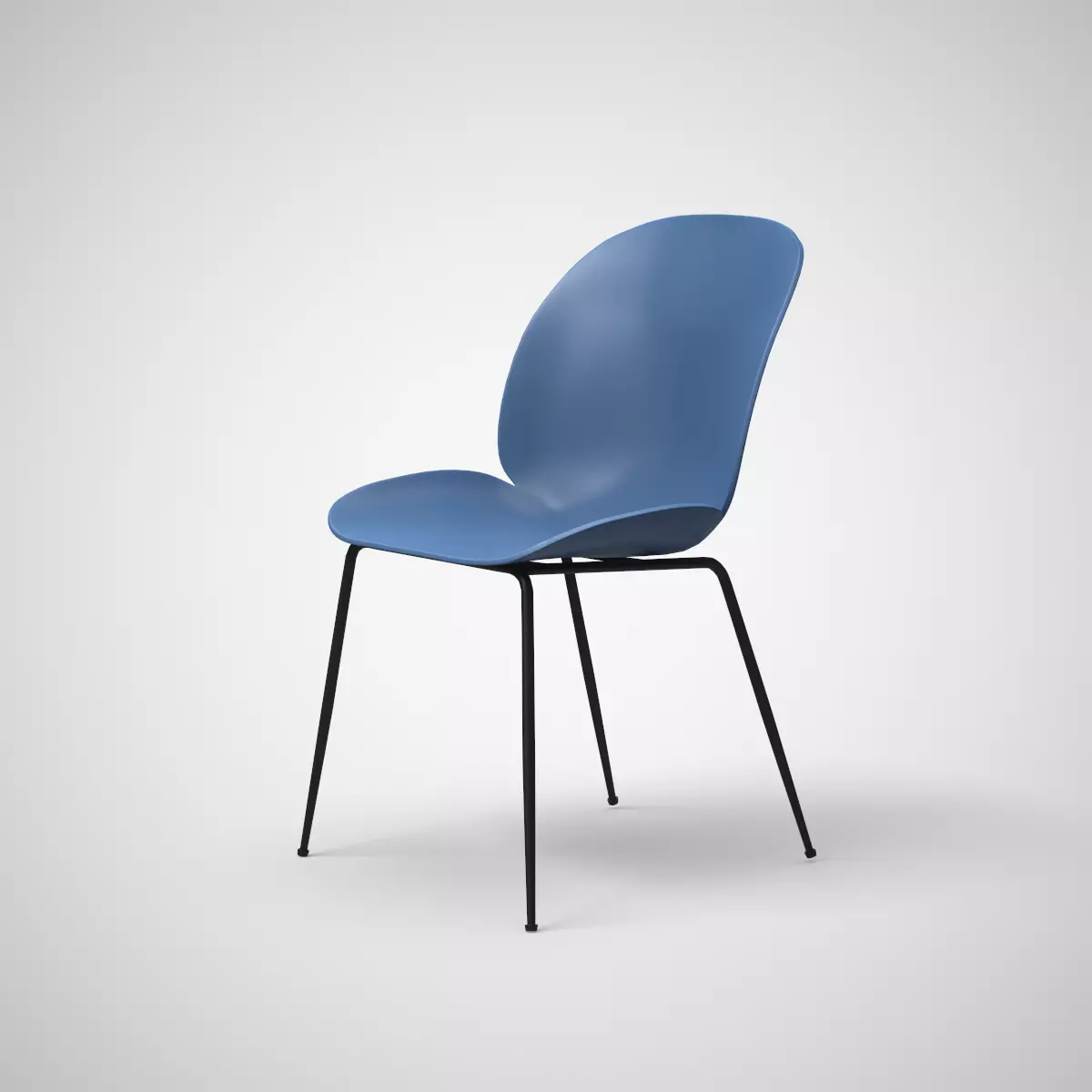 Kempton Dining Chair blue Low-poly 3D model