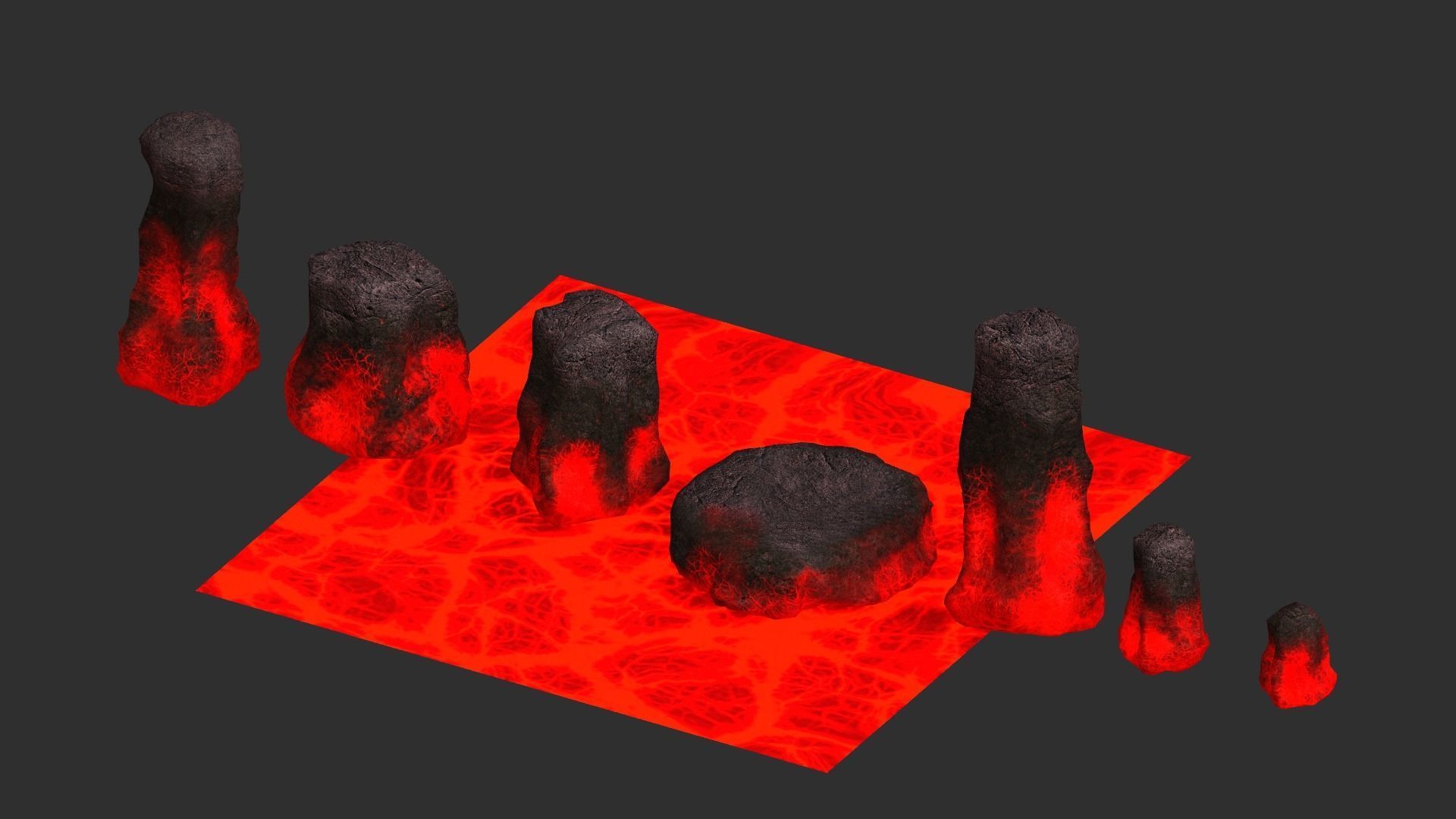 Rock Set 05 - Lava 3D model_13