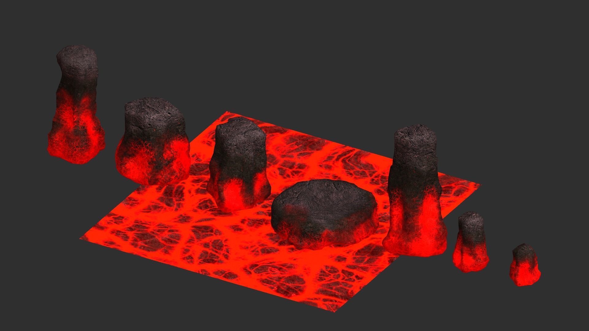 Rock Set 05 - Lava 3D model_14