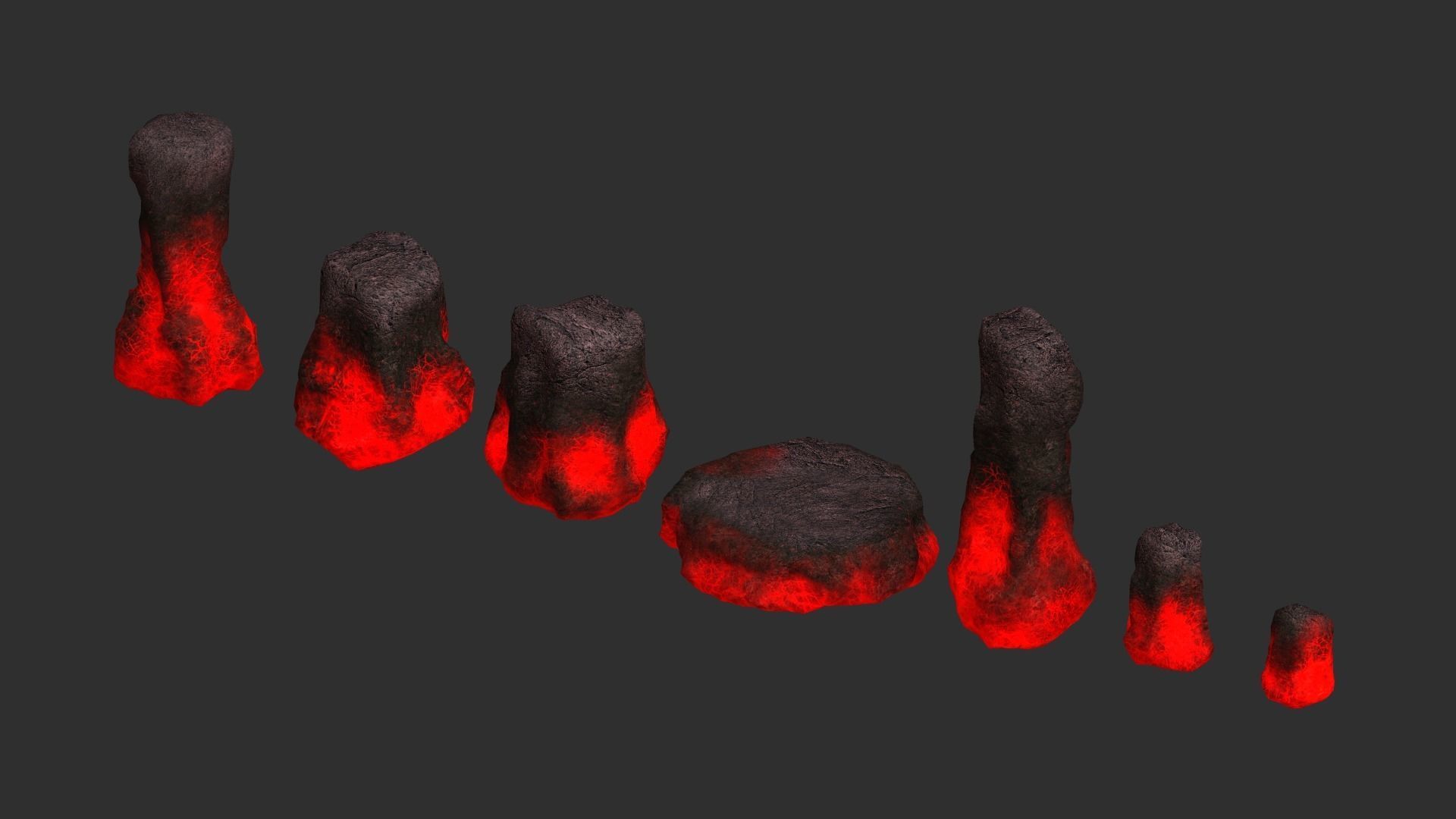 Rock Set 05 - Lava 3D model_1