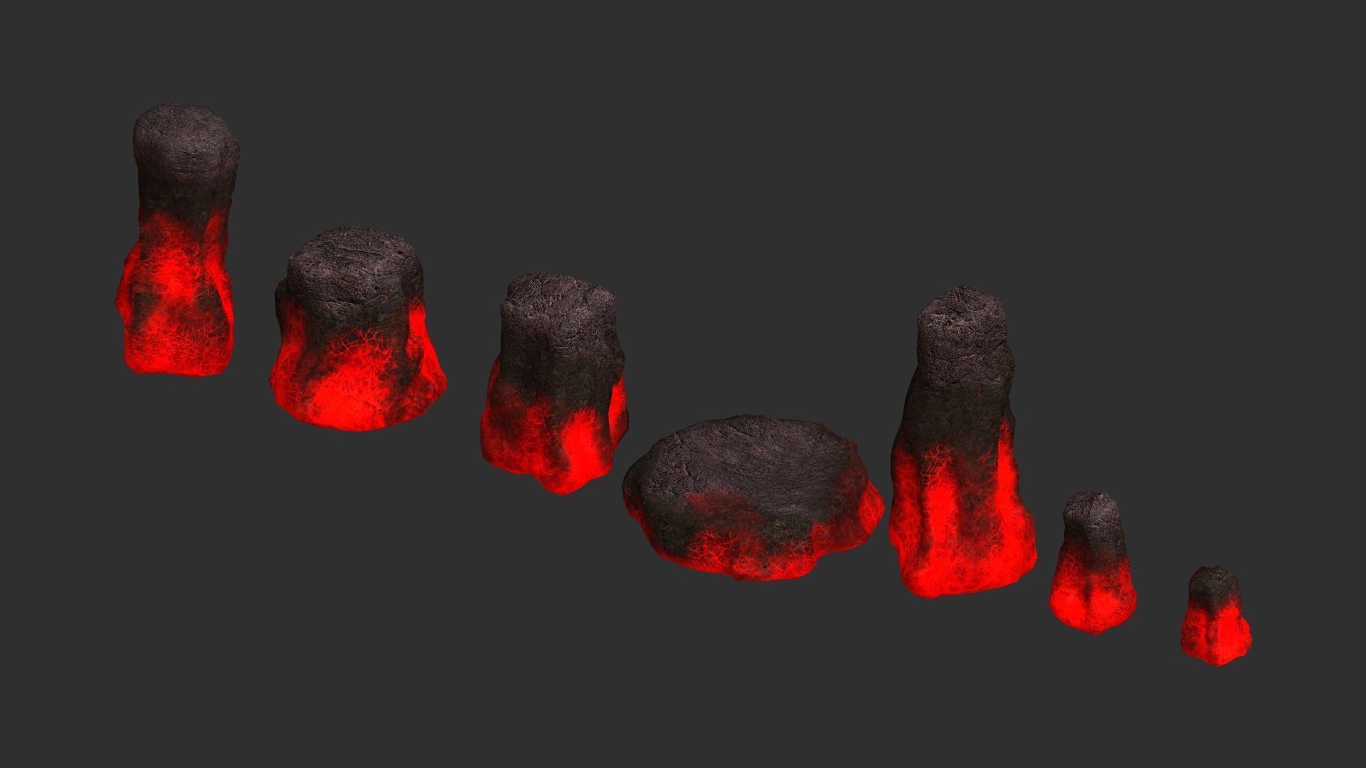 Rock Set 05 - Lava 3D model_3