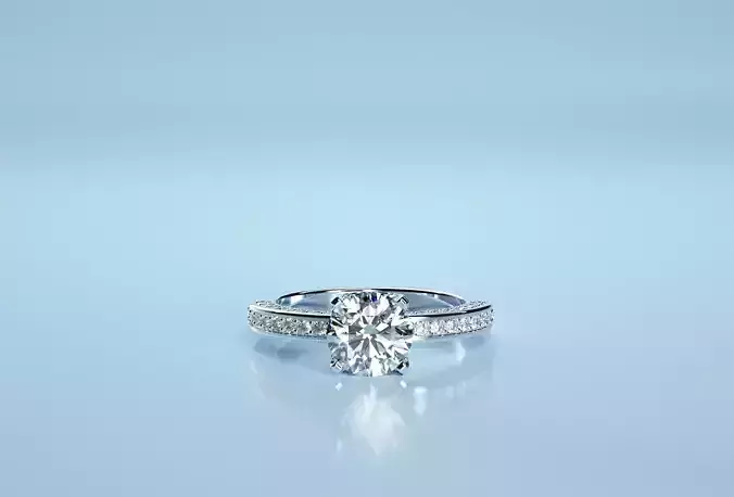 Circle Stone Engagement Ring