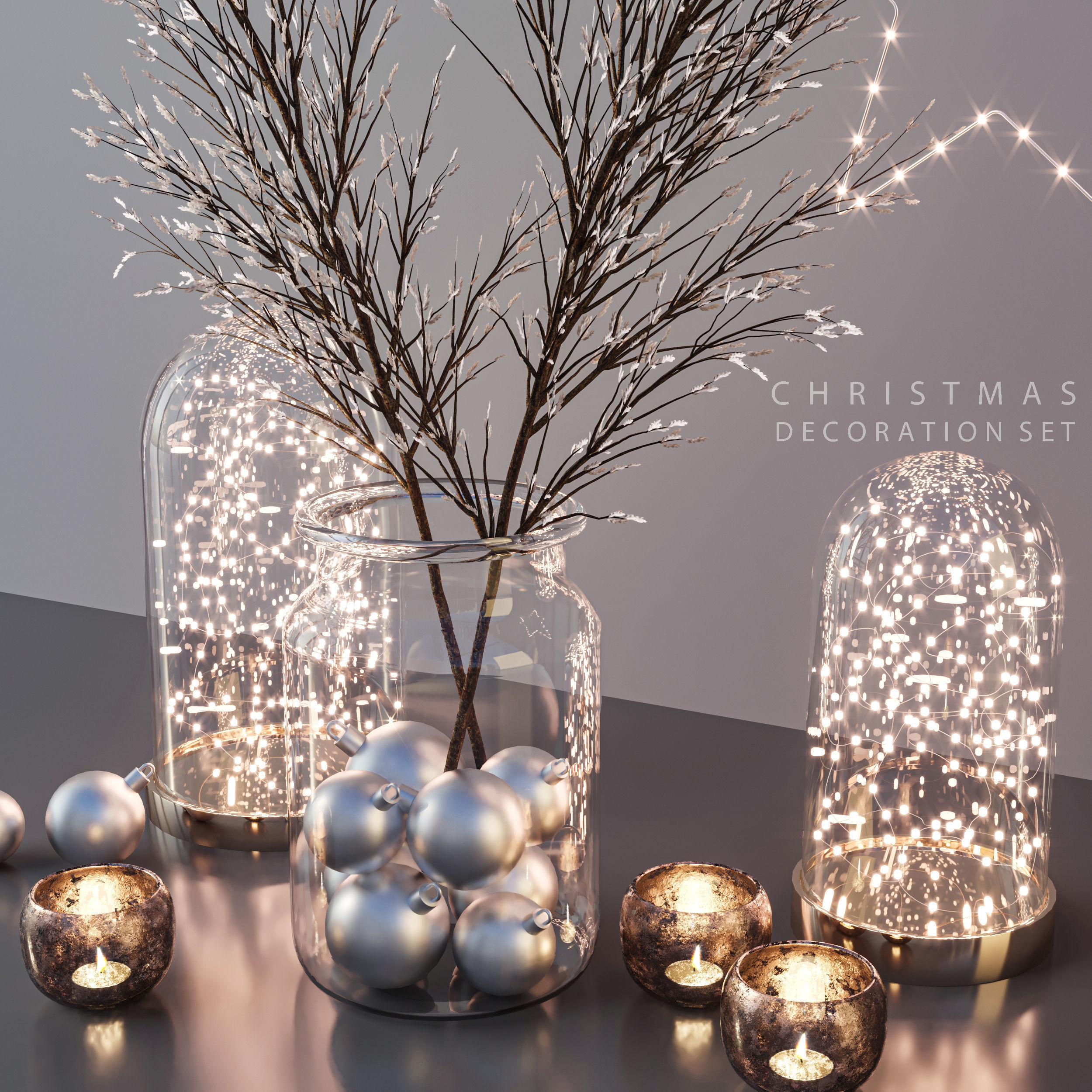 Christmas Decoration Set 3D model_2
