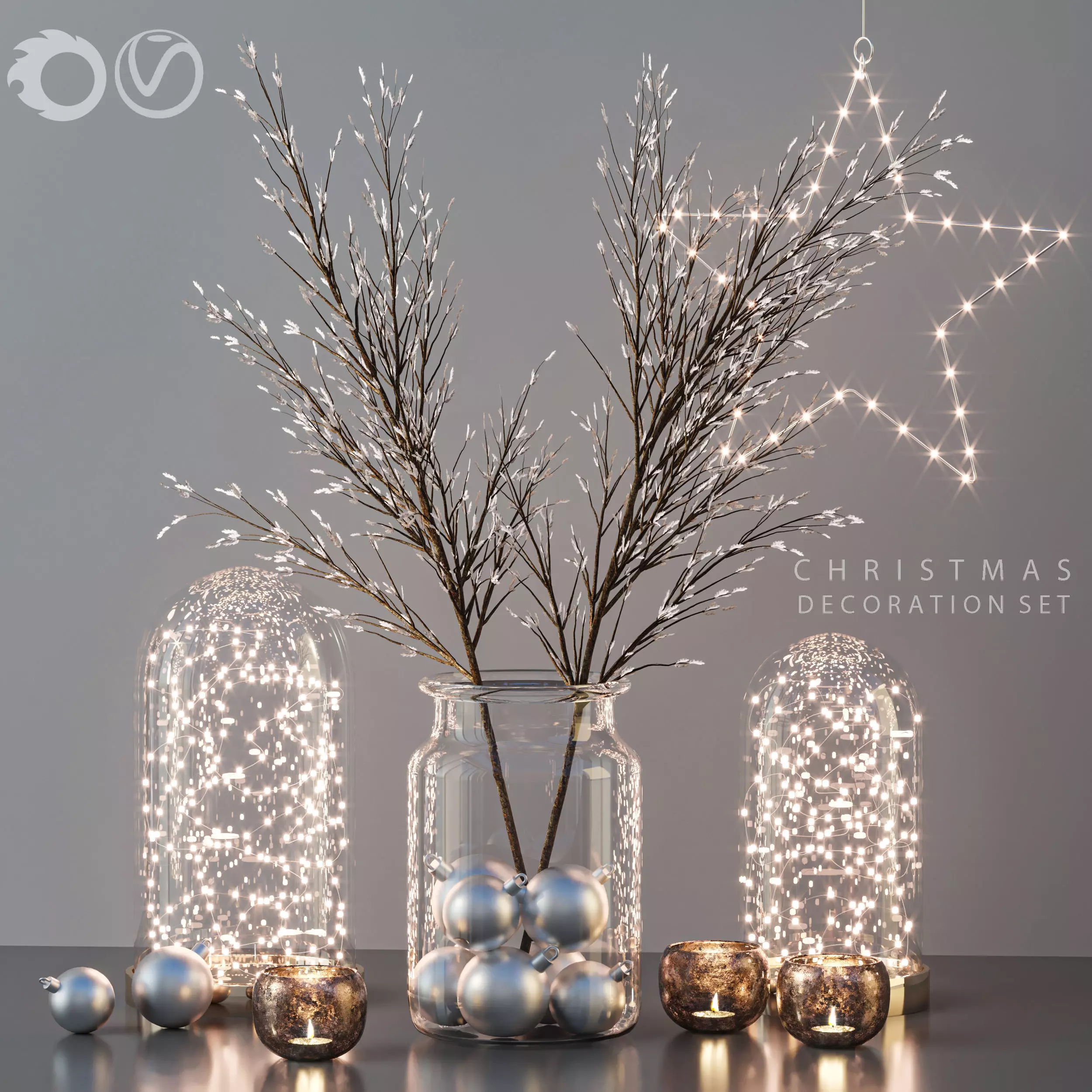 Christmas Decoration Set 3D model_0