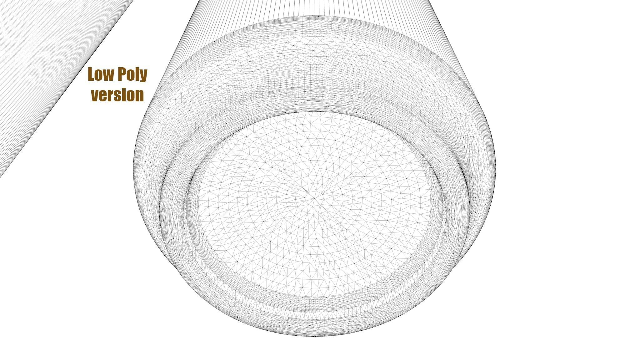 Beverage can low and high poly - 473 cm3 Low-poly 3D model_15