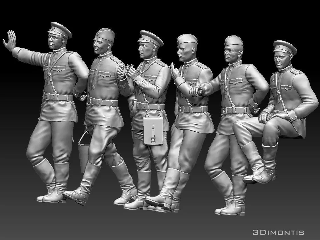 soldiers WW2 Russia 3D print model