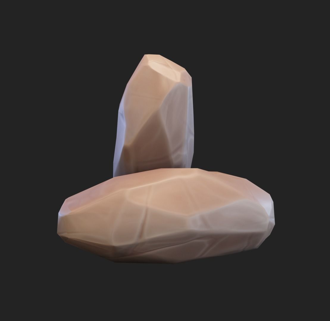 Stylized rocks Low-poly 3D model_5