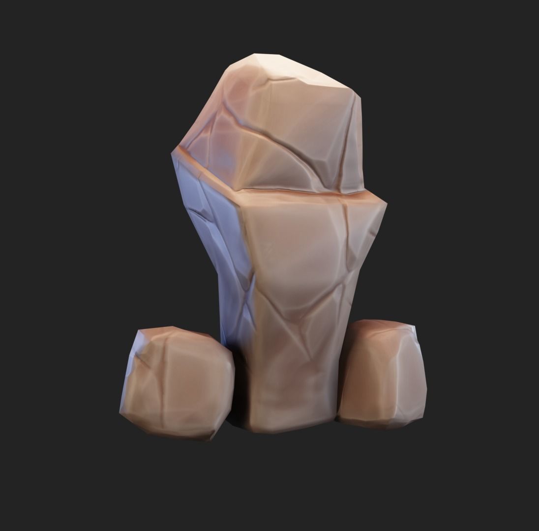 Stylized rocks Low-poly 3D model_13