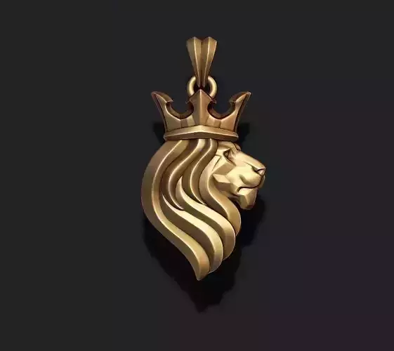 King Lion crown pendant 3D print model