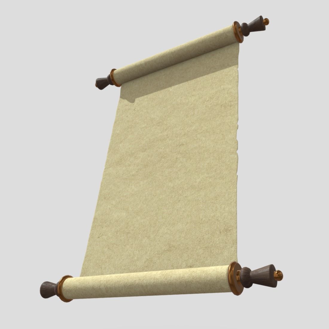 Paper Scroll 2 Low-poly 3D model_11