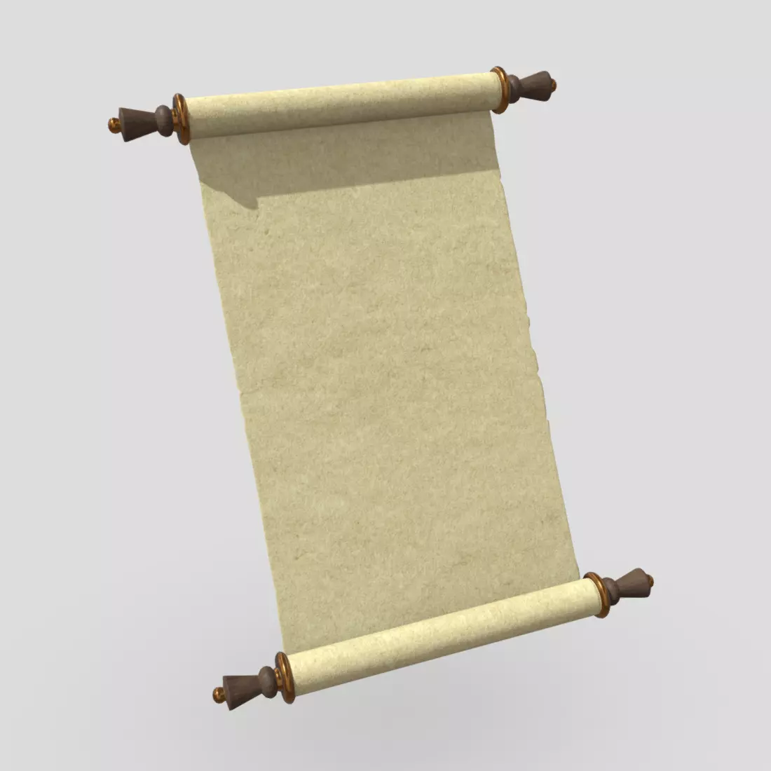 Paper Scroll 2 Low-poly 3D model_0