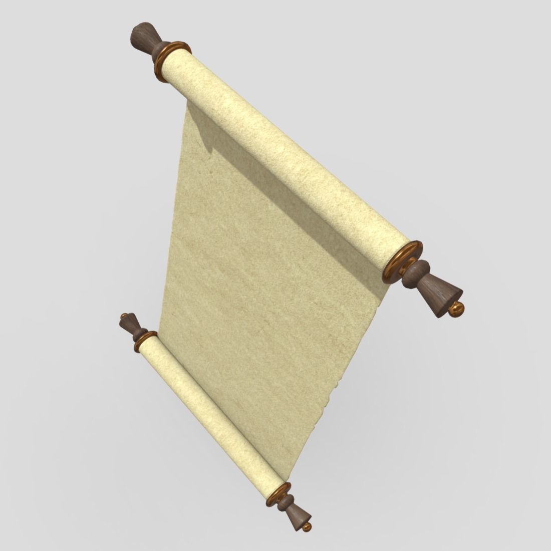 Paper Scroll 2 Low-poly 3D model_5