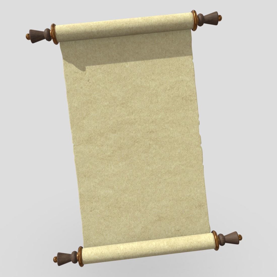 Paper Scroll 2 Low-poly 3D model_3