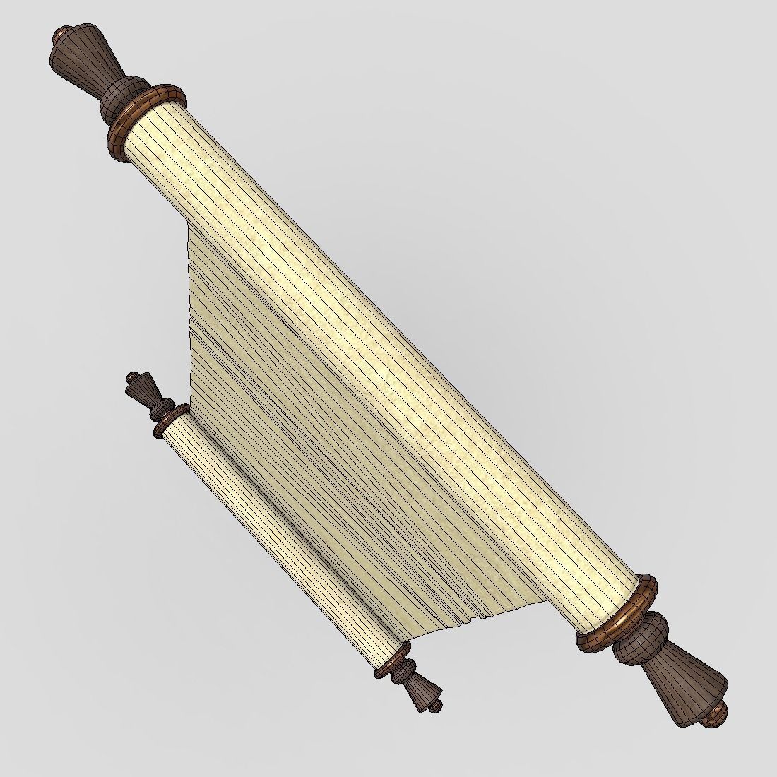 Paper Scroll 2 Low-poly 3D model_8