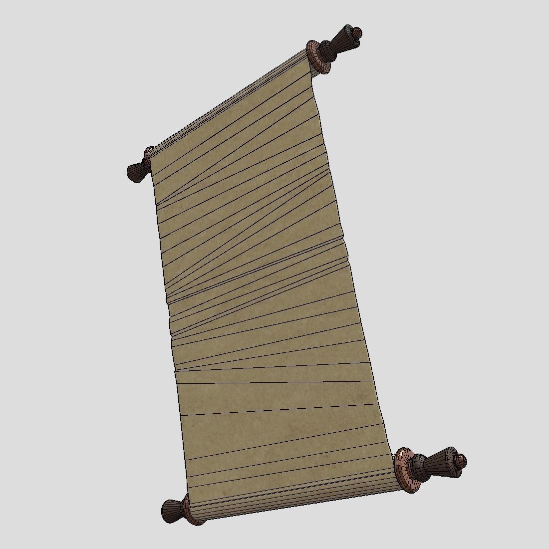 Paper Scroll 2 Low-poly 3D model_10