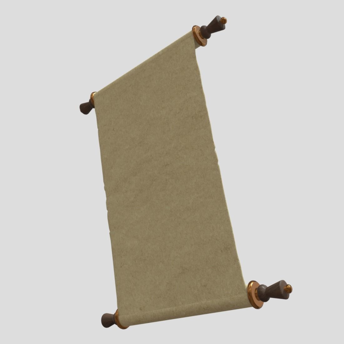 Paper Scroll 2 Low-poly 3D model_9