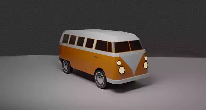 Bully VW Bus Lowpoly