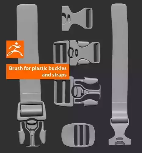 Brush for plastic buckles and straps