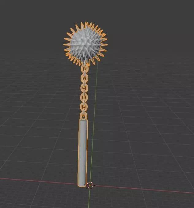 Flailed Mace 3D model_0