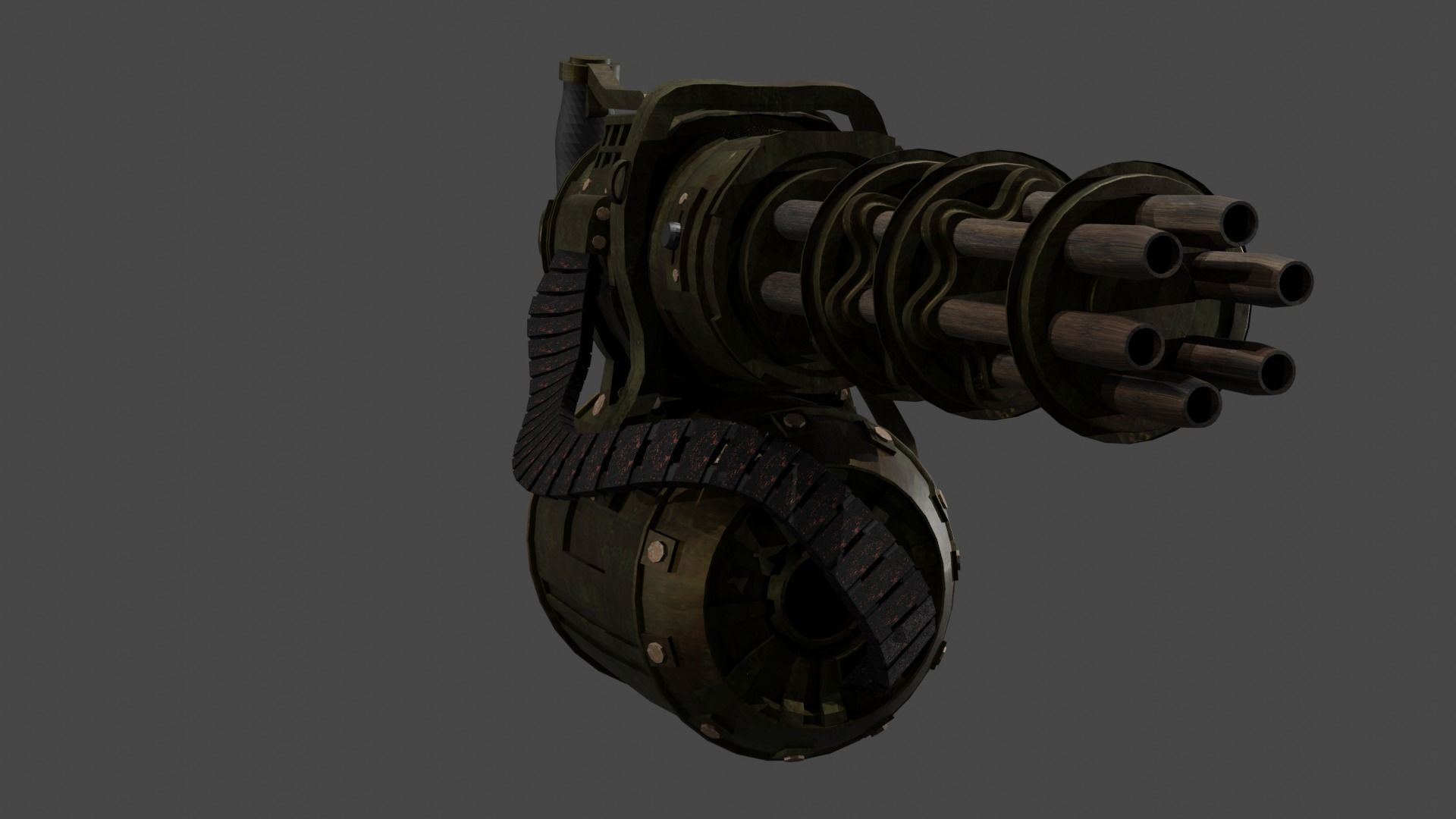Apocalyptic Minigun Low-poly 3D model_4