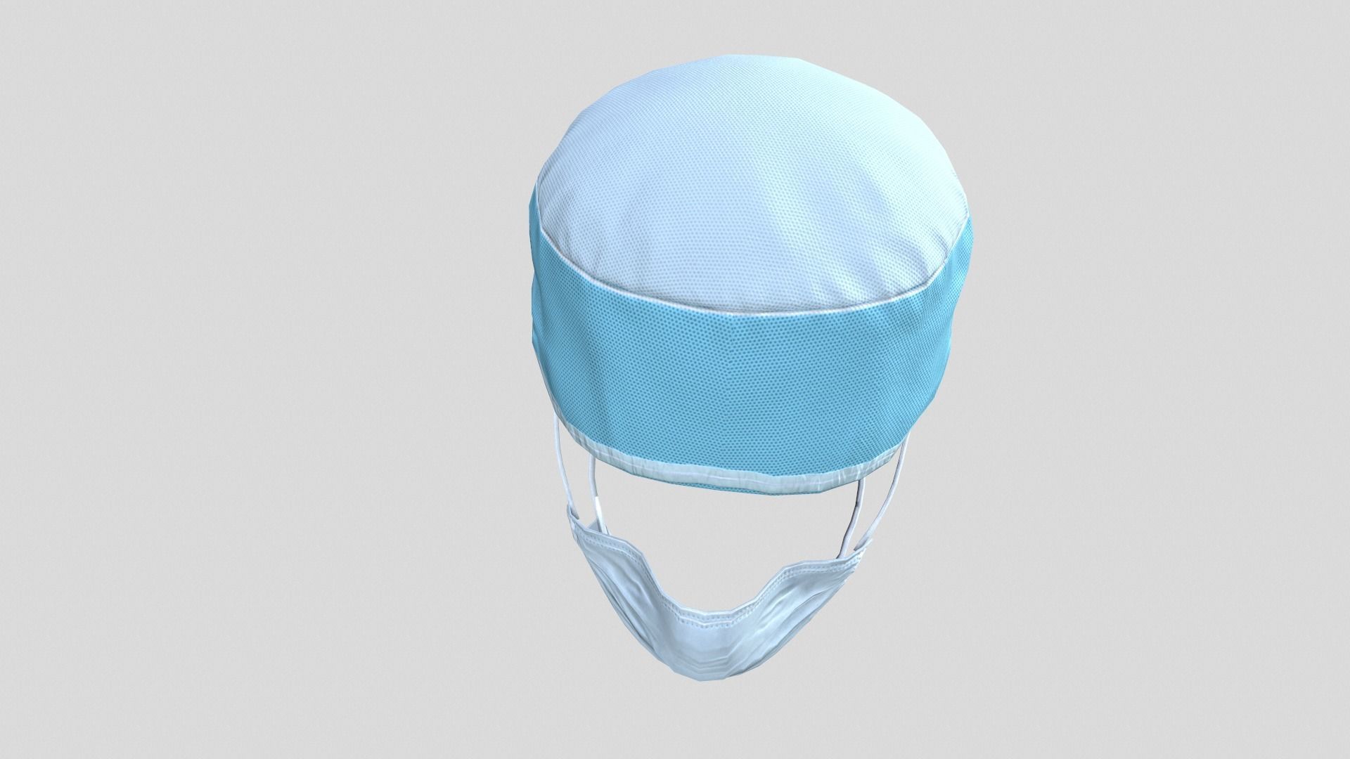 Medical mask and cap Medic Doctor 3D model_8