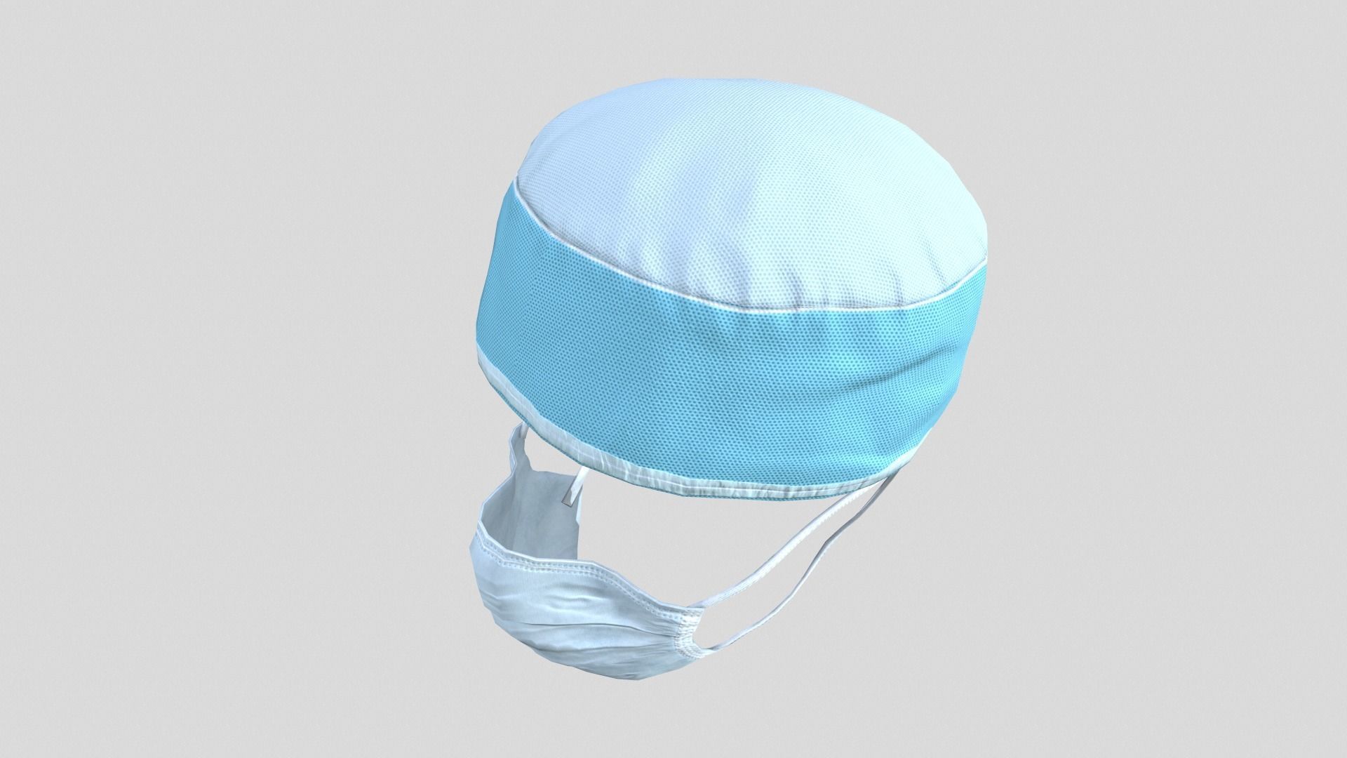 Medical mask and cap Medic Doctor 3D model_9
