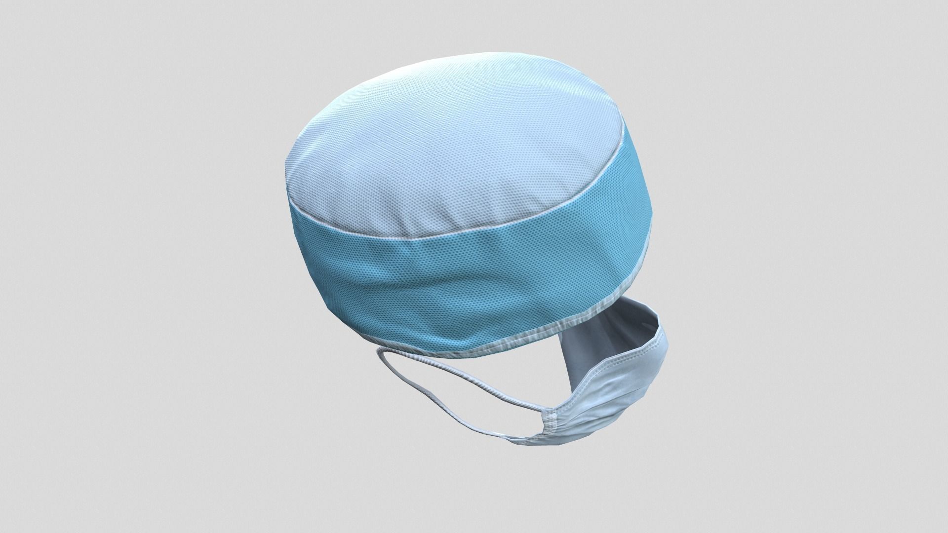 Medical mask and cap Medic Doctor 3D model_7