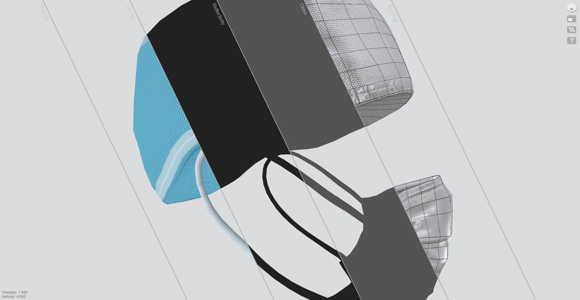 Medical mask and cap Medic Doctor 3D model_12