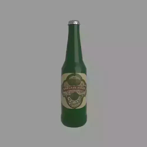Soviet beer bottle Free low-poly 3D model