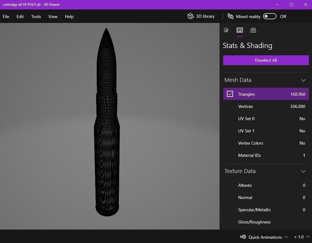 Cartridge or bullet 3D print model_12