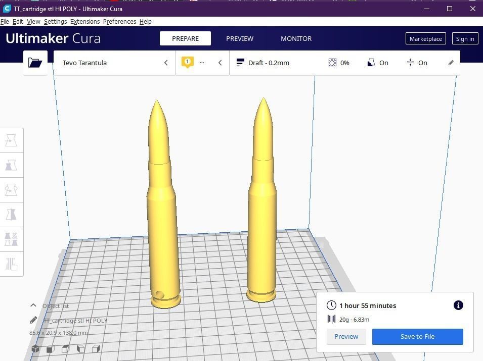 Cartridge or bullet 3D print model_1