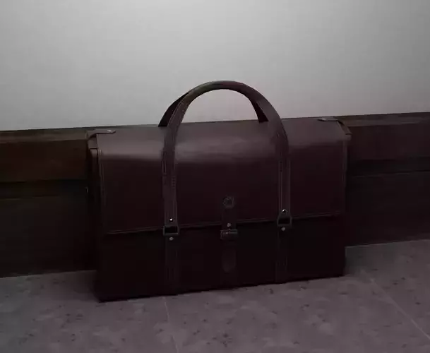 The bag leather briefcase Low-poly 3D model