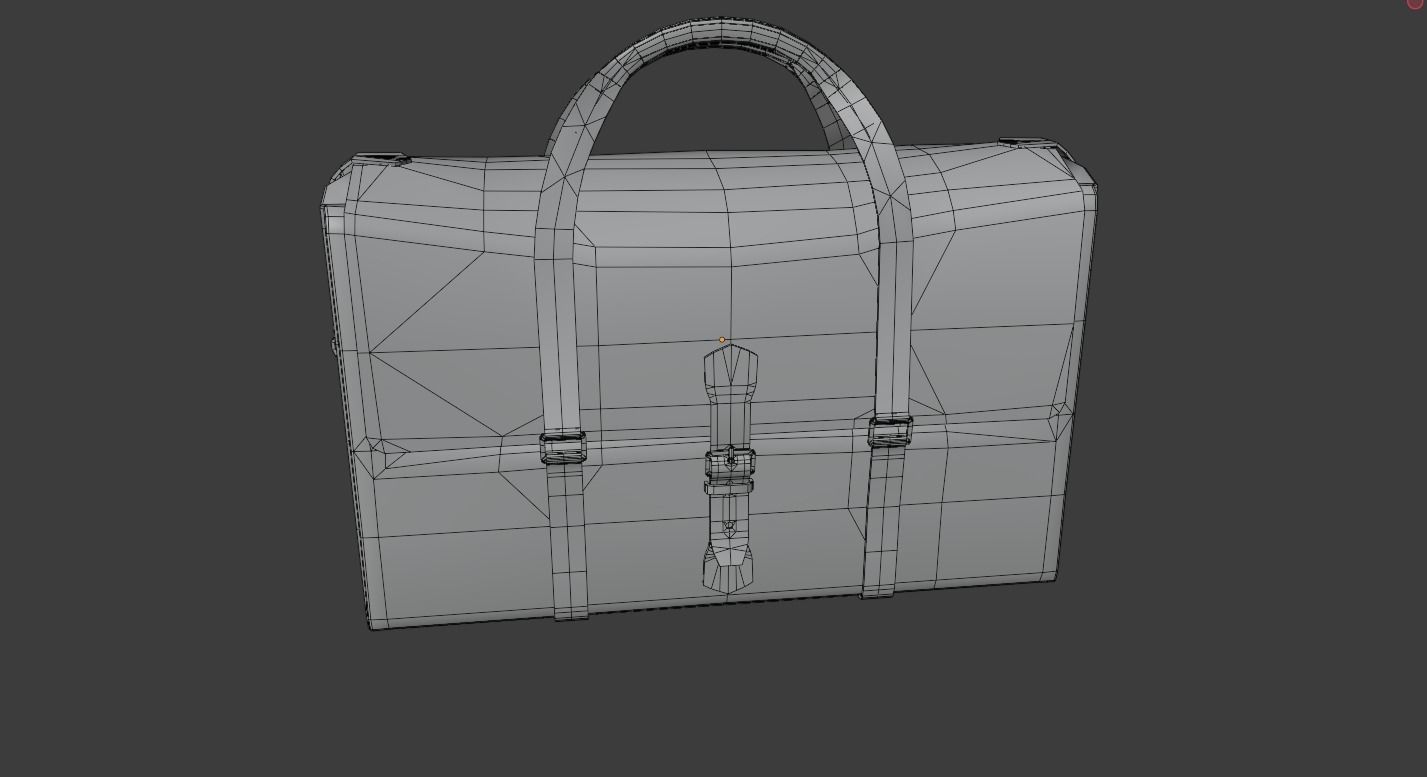 The bag leather briefcase Low-poly 3D model_4