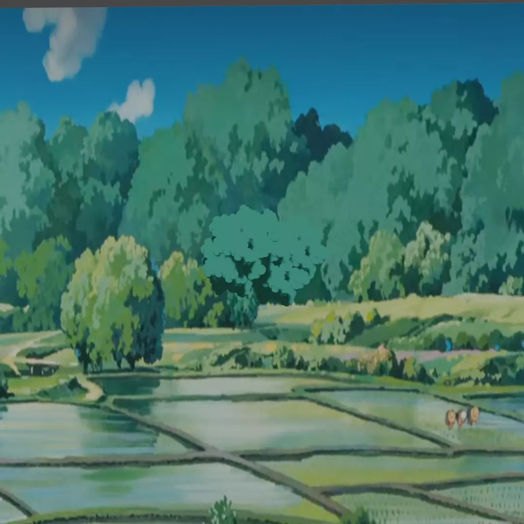 Ghibli Trees Low-poly 3D model_0