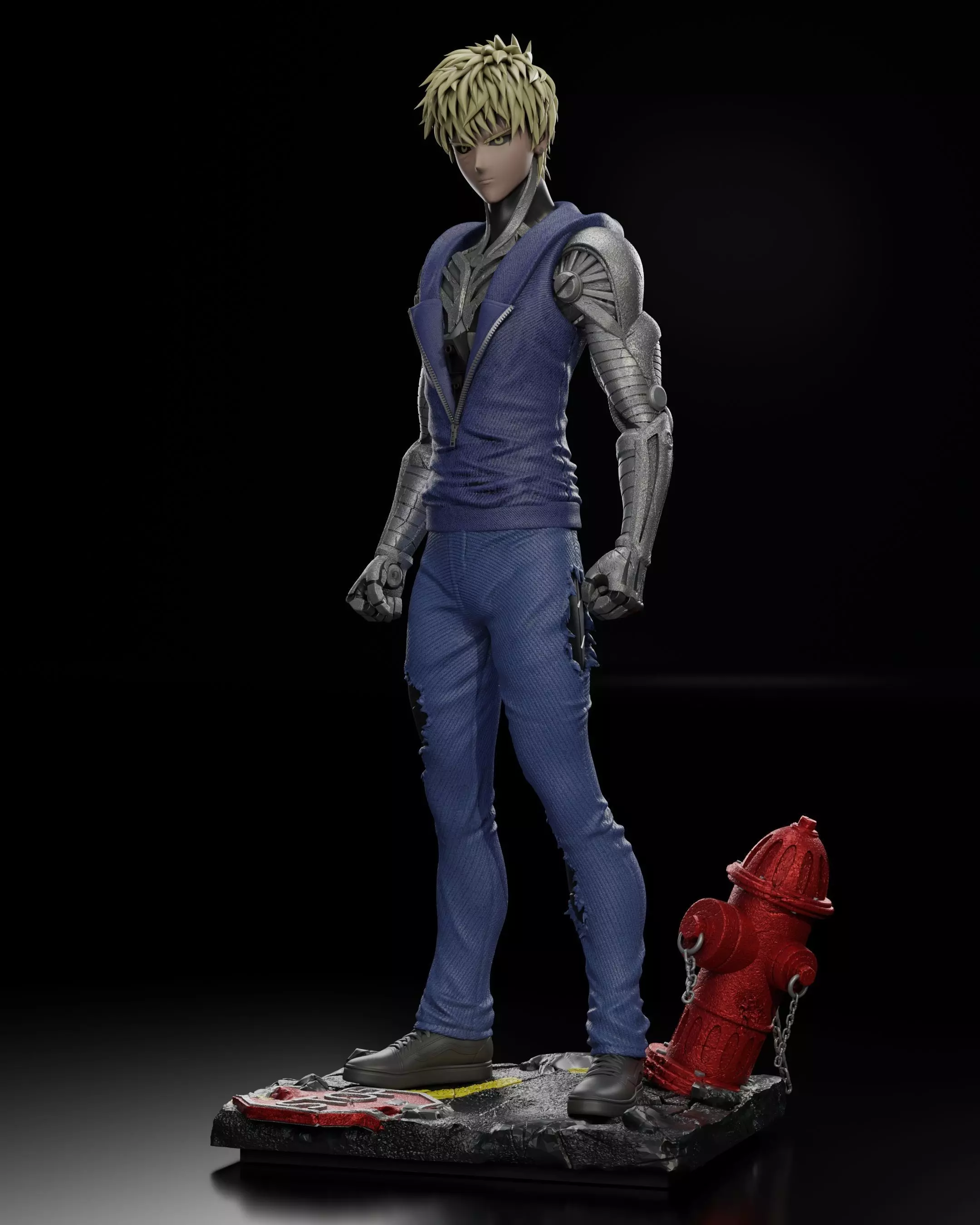 one-punch man  Geno  3D print model_0