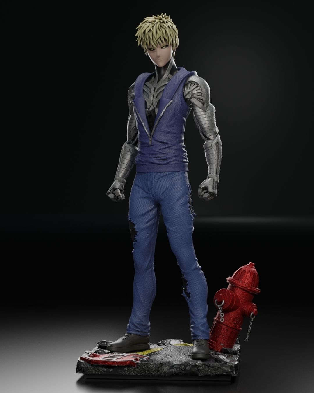 one-punch man  Geno  3D print model_2