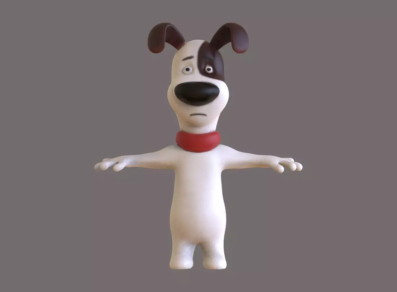 Dog Toon Low-poly 3D model_0