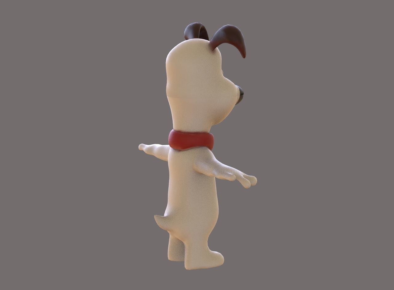 Dog Toon Low-poly 3D model_3