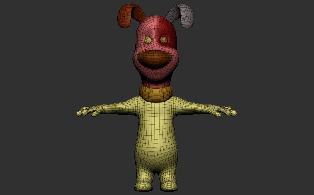 Dog Toon Low-poly 3D model_4