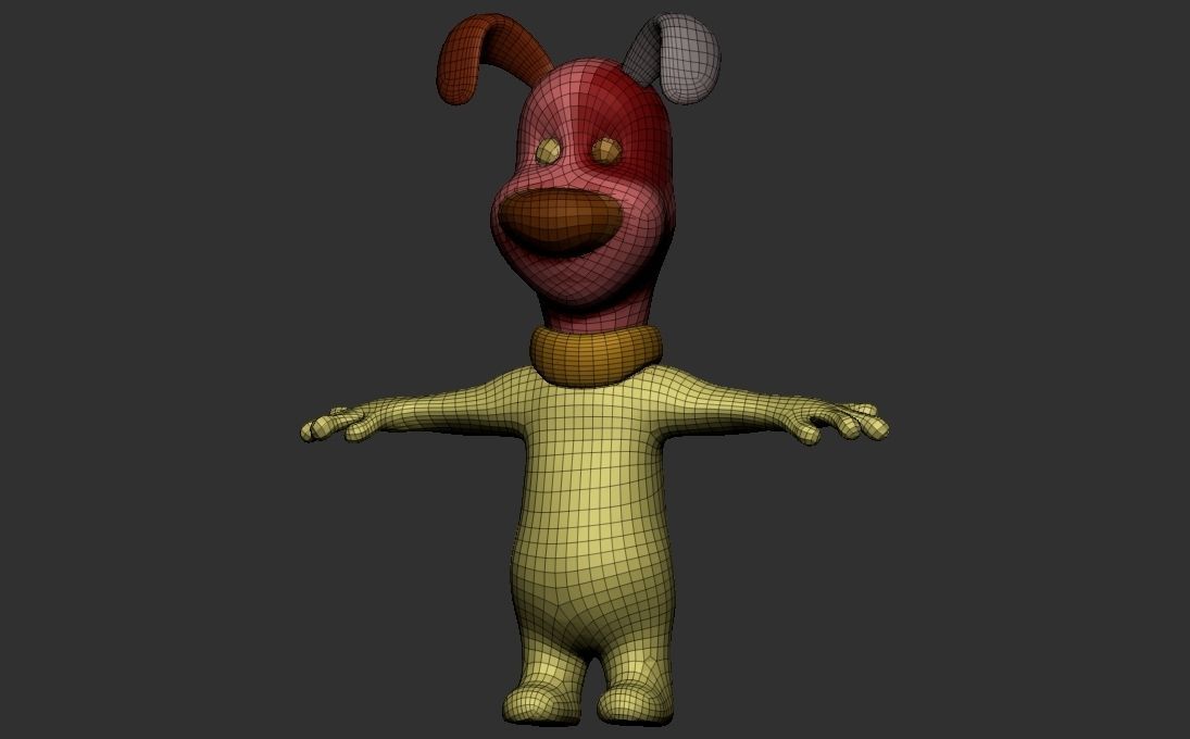 Dog Toon Low-poly 3D model_5