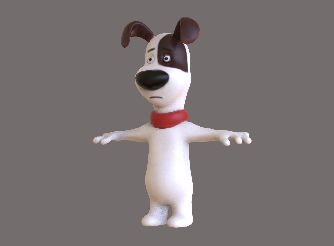 Dog Toon Low-poly 3D model_1