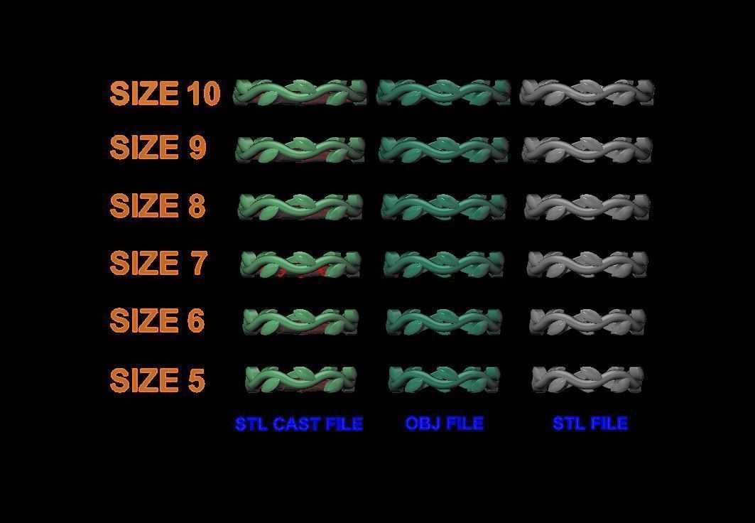 Leaf Infinity Band Mix Size 3D print model_7