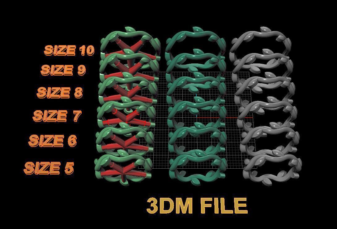Leaf Infinity Band Mix Size 3D print model_6