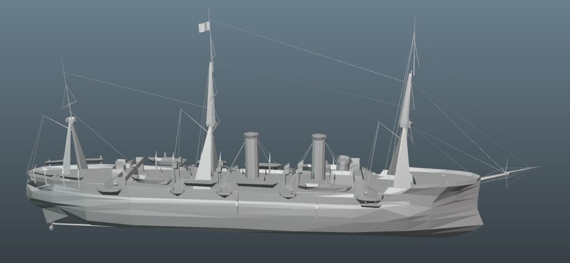 Cruiser Ship Low-poly 3D model_6