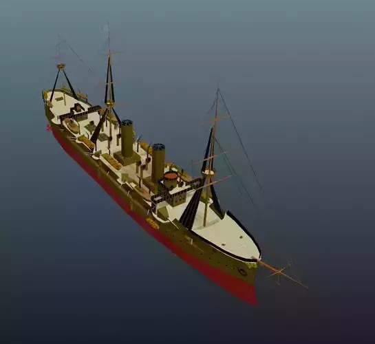 Cruiser Ship Low-poly 3D model