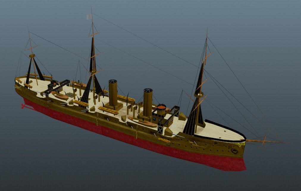 Cruiser Ship Low-poly 3D model_11