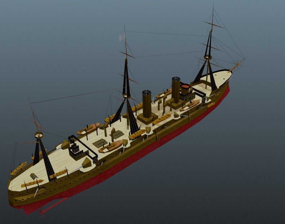 Cruiser Ship Low-poly 3D model_17