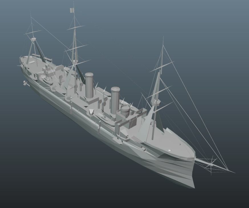 Cruiser Ship Low-poly 3D model_14